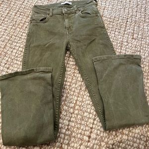 Girls green flare pants